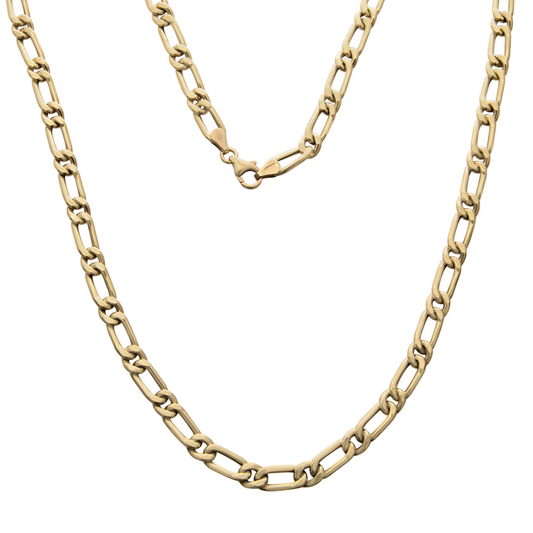 Italian 14K Yellow Gold Figaro Chain Necklace 24"