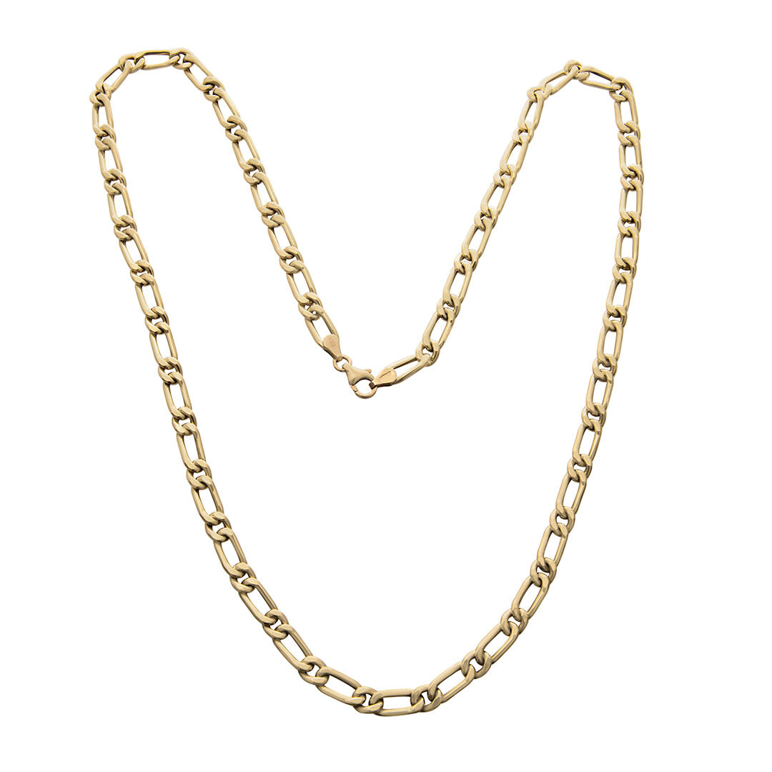 Italian 14K Yellow Gold Figaro Chain Necklace 24"