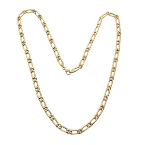 Italian 14K Yellow Gold Figaro Chain Necklace 24"