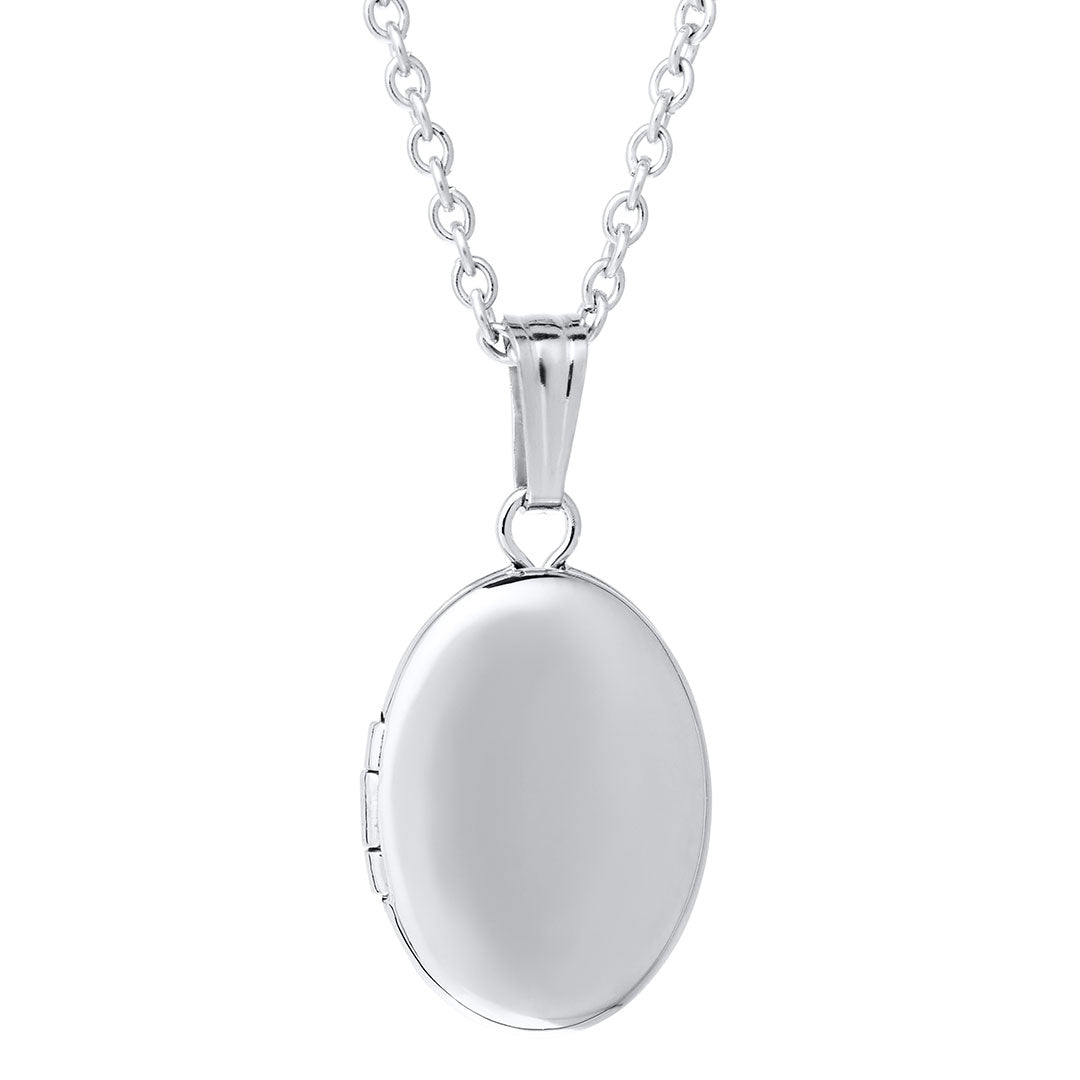 Child Sterling Silver Oval Locket Necklace