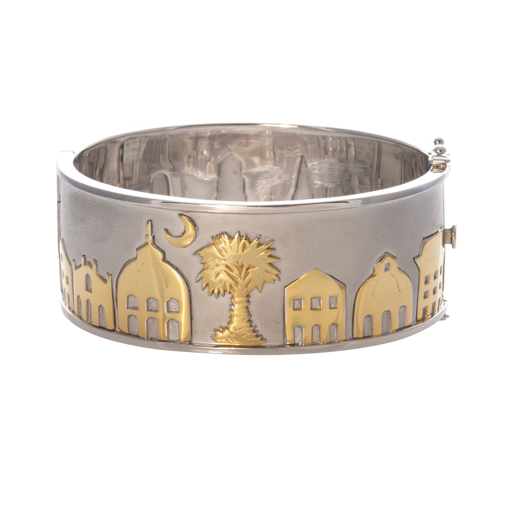 Wide Charleston Skyline Cuff Bangle