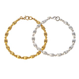 Gold Plated and Silver Plated Charleston Rice Bead Bracelet