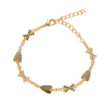 Goldbug Love On Top X & Heart Bracelet