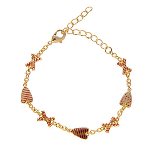 Goldbug Love On Top X & Heart Bracelet