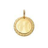 Goldbug Forget Me Not Small Disc Pendant Groovy Font Monogram