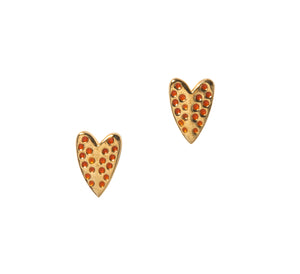 Goldbug Love On Top Heart Stud Earrings