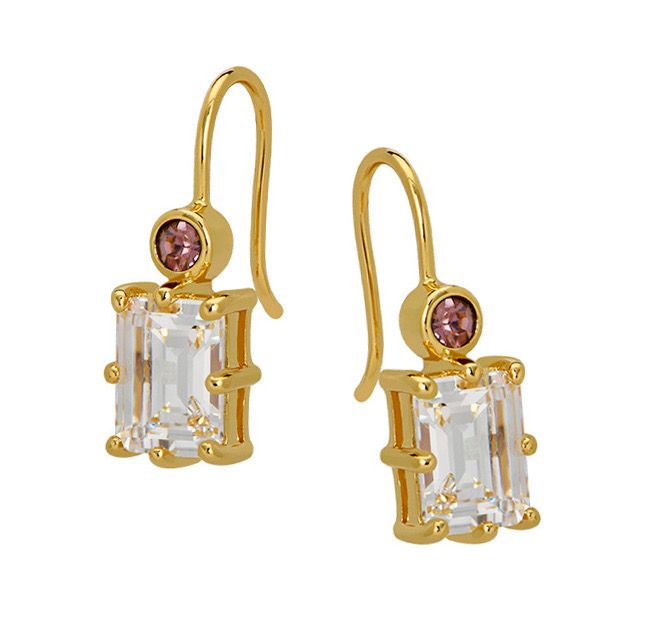 Goldbug February Birthstone Drop Earrings