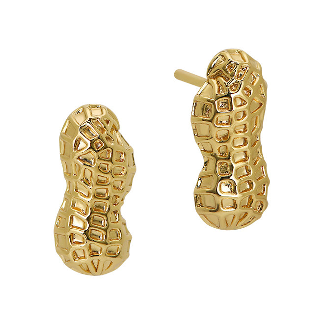 Goldbug Large Peanut Stud Earrings