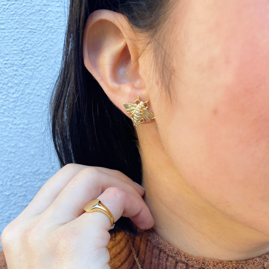 Goldbug Bee Stud Earrings