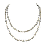 Silver Plated Charleston Rice Bead Necklace