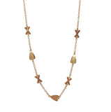 Goldbug Love On Top X & Heart Necklace