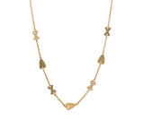 Goldbug Love On Top X & Heart Necklace