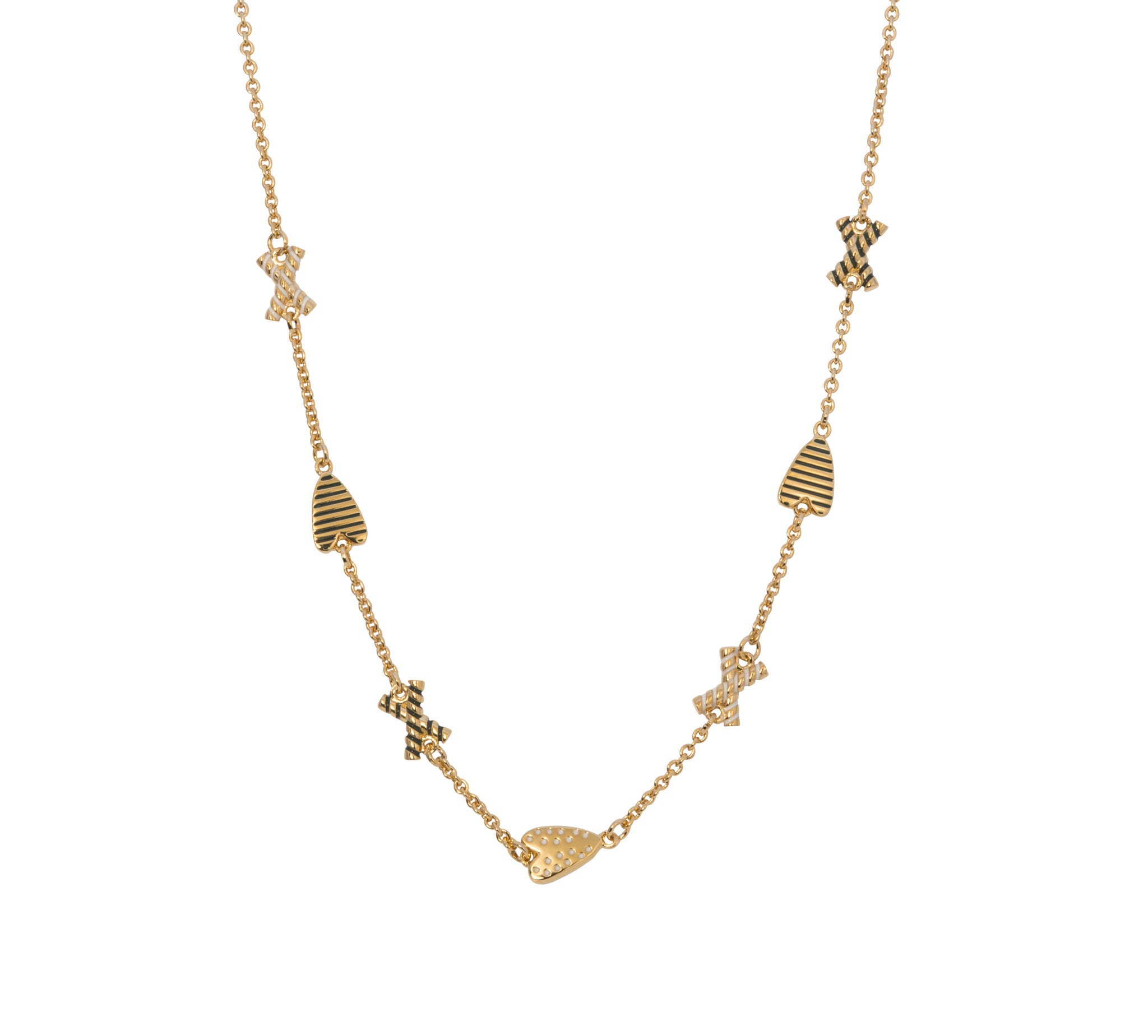 Goldbug Love On Top X & Heart Necklace