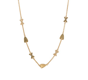 Goldbug Love On Top X & Heart Necklace