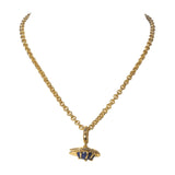 Goldbug Lapis Bug Fob Pendant Chain Necklace