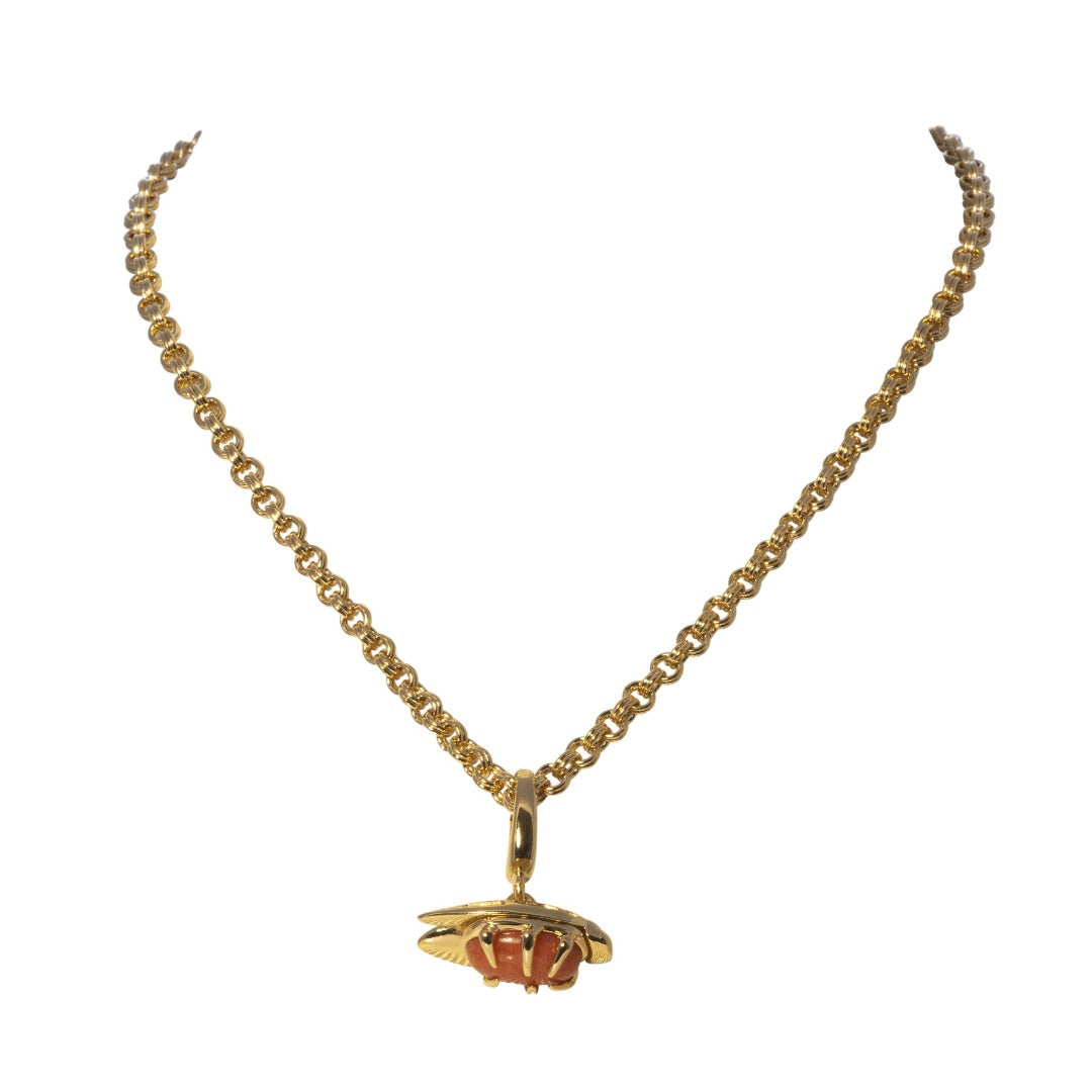 Goldbug Coral Bug Fob Pendant Necklace