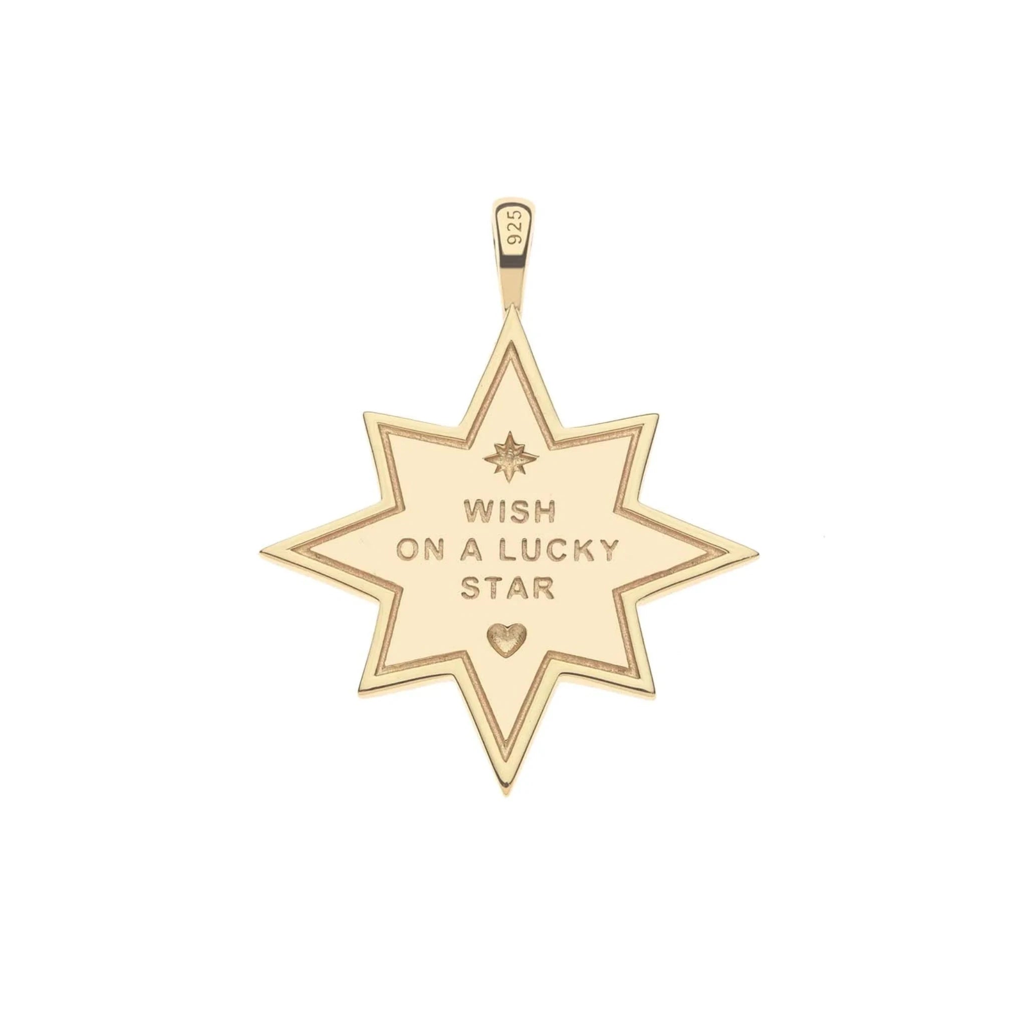 Jane Win LUCKY Wish On A Star Pendant Necklace