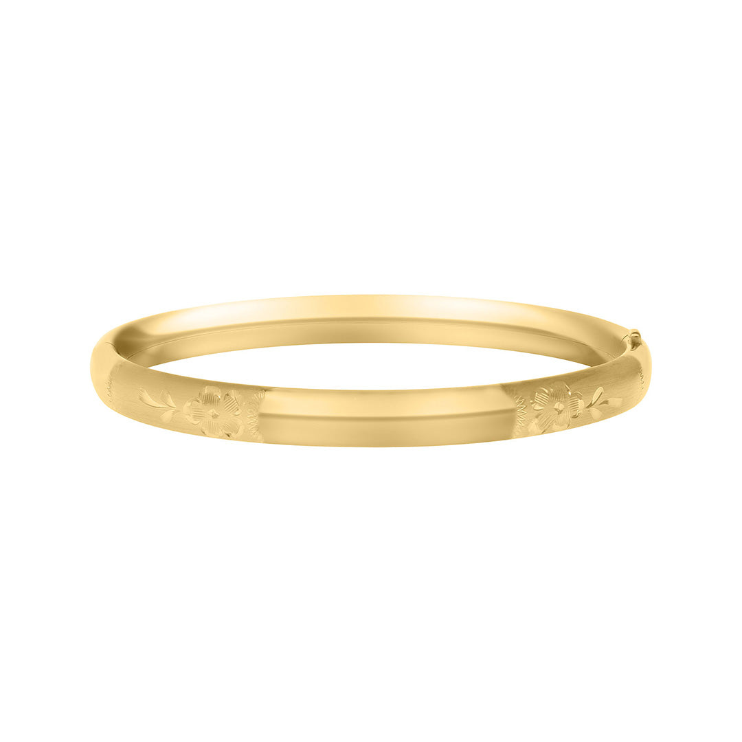 Child 14K Gold Filled Floral Signet Bangle