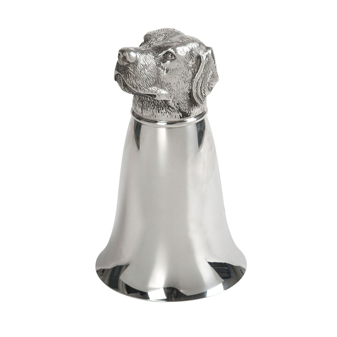 Pewter Lab Stirrup Cup 8oz