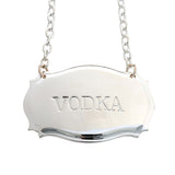 English Silver Plated Chippendale Style Decanter Label Vodka