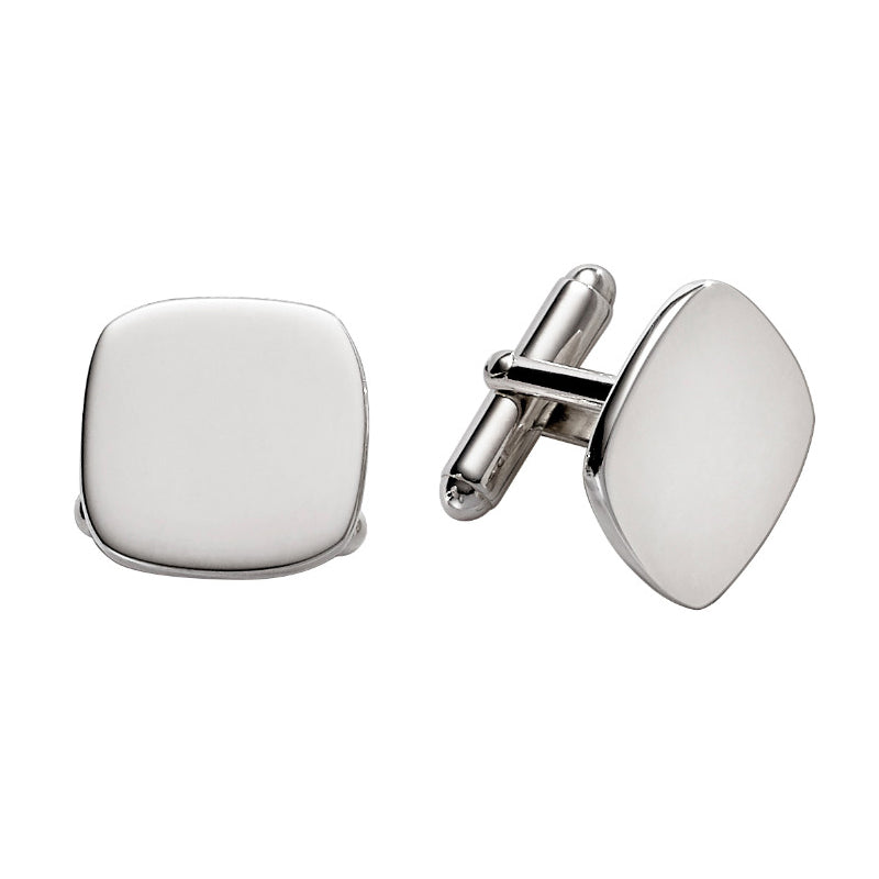 Sterling Silver Plain Square Cushion Cufflinks