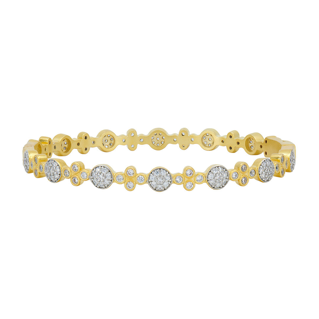 Freida Rothman Sparkling Clover Hinge Bangle