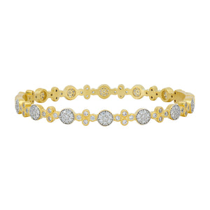 Freida Rothman Sparkling Clover Hinge Bangle