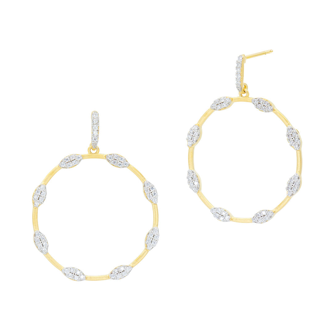 Freida Rothman Sparkling Open Hoop Earrings