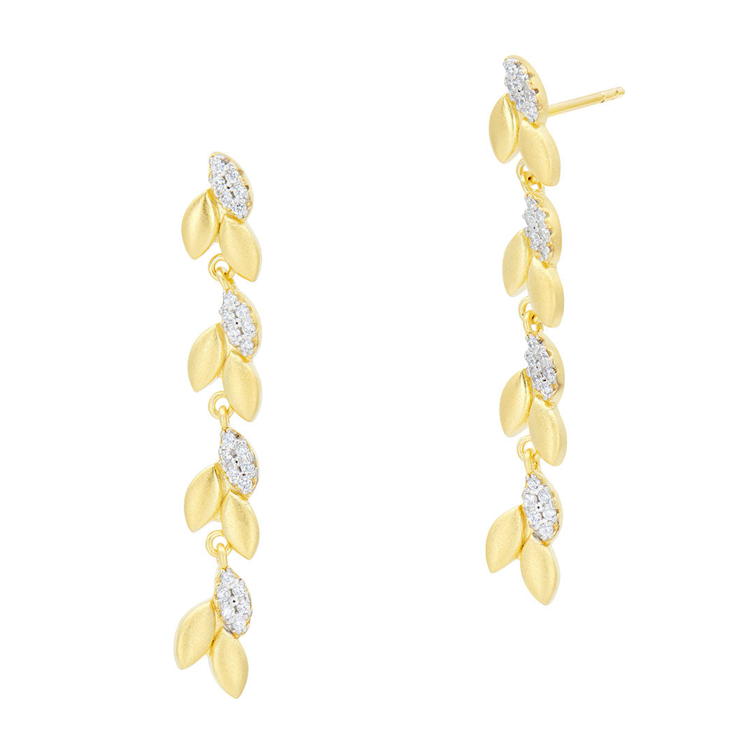 Freida Rothman Sparkling Petals Linear Earrings