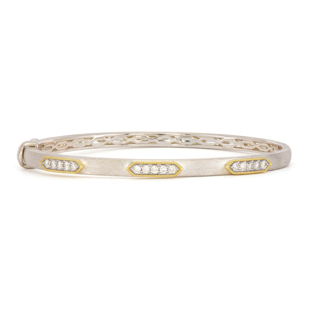 Jude Frances Mixed Metal Diamond Hexagon Bangle