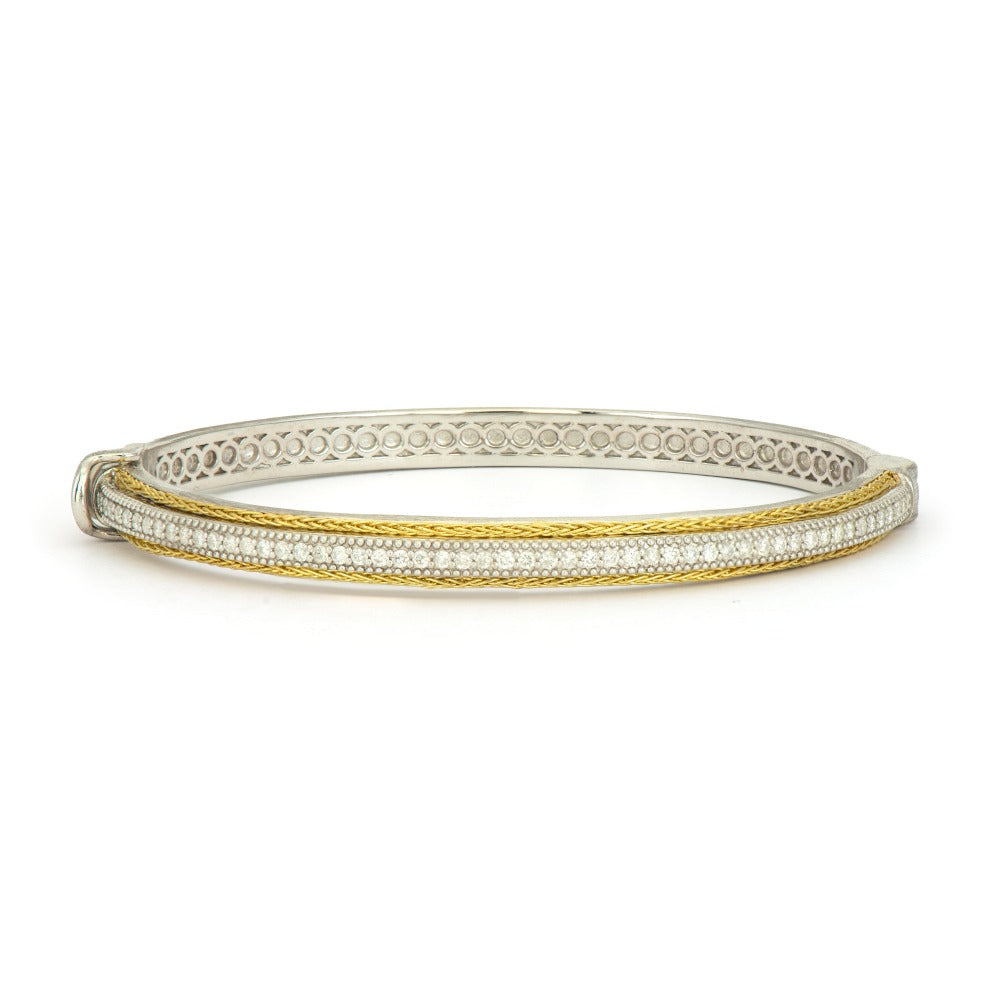 Jude Frances Mixed Metal Pavé Woven Rope Bangle