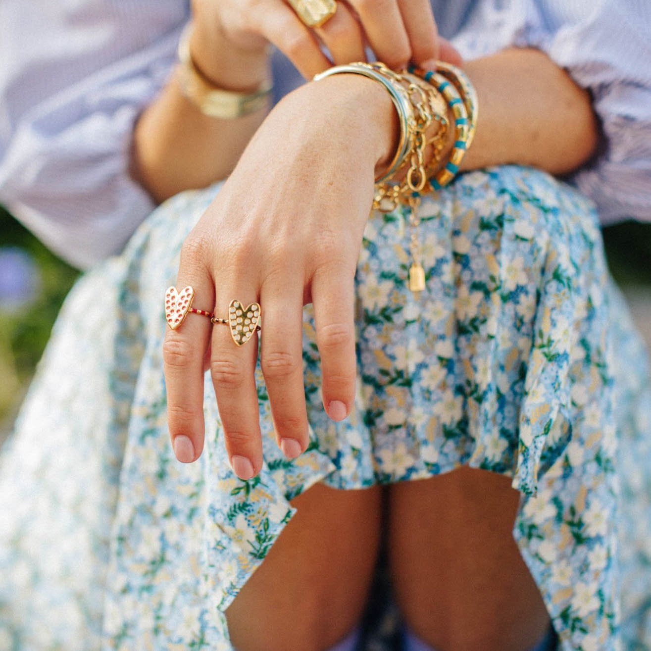 Goldbug Love On Top Heart Ring