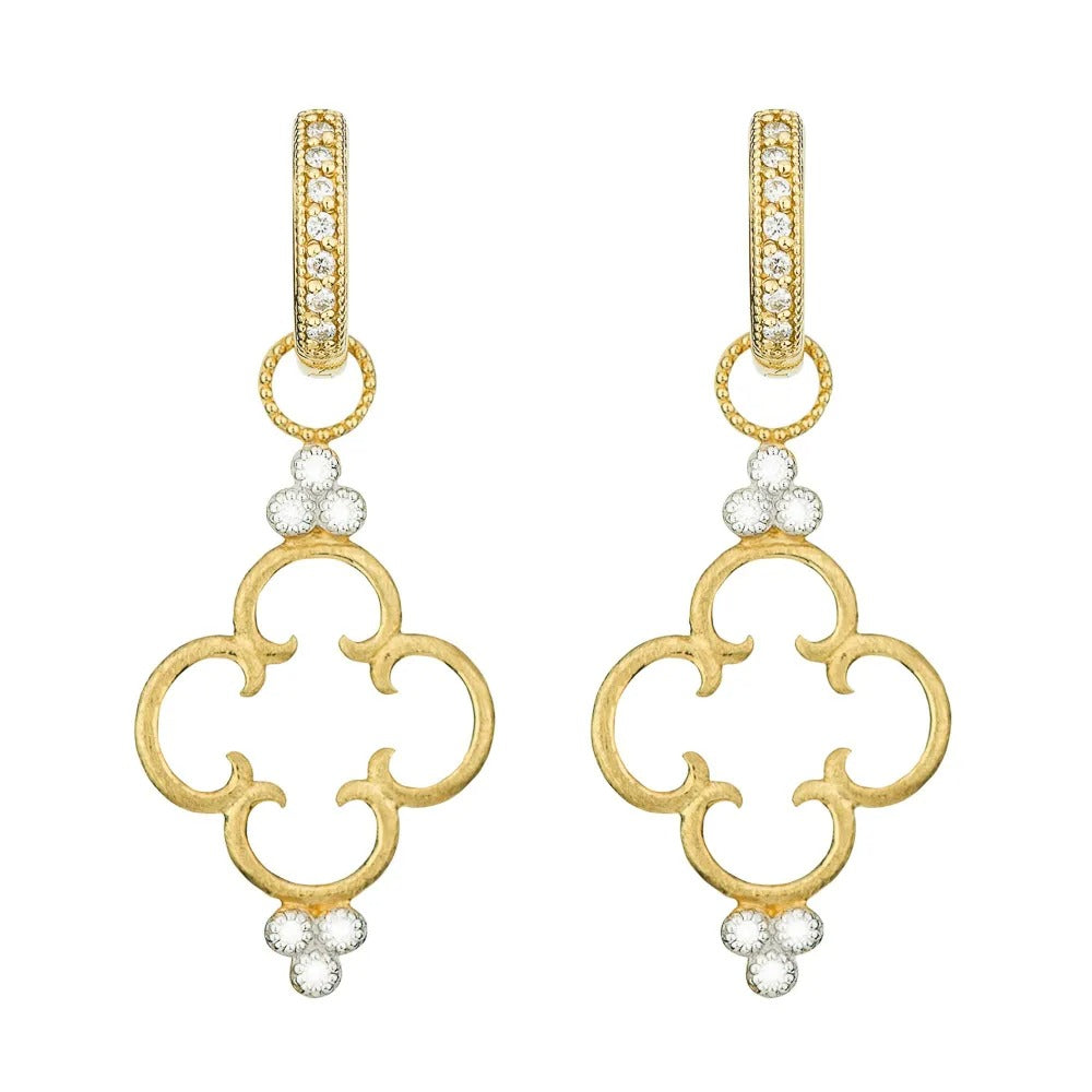 Jude Frances Simple Clover Diamond Trio Earring Charms