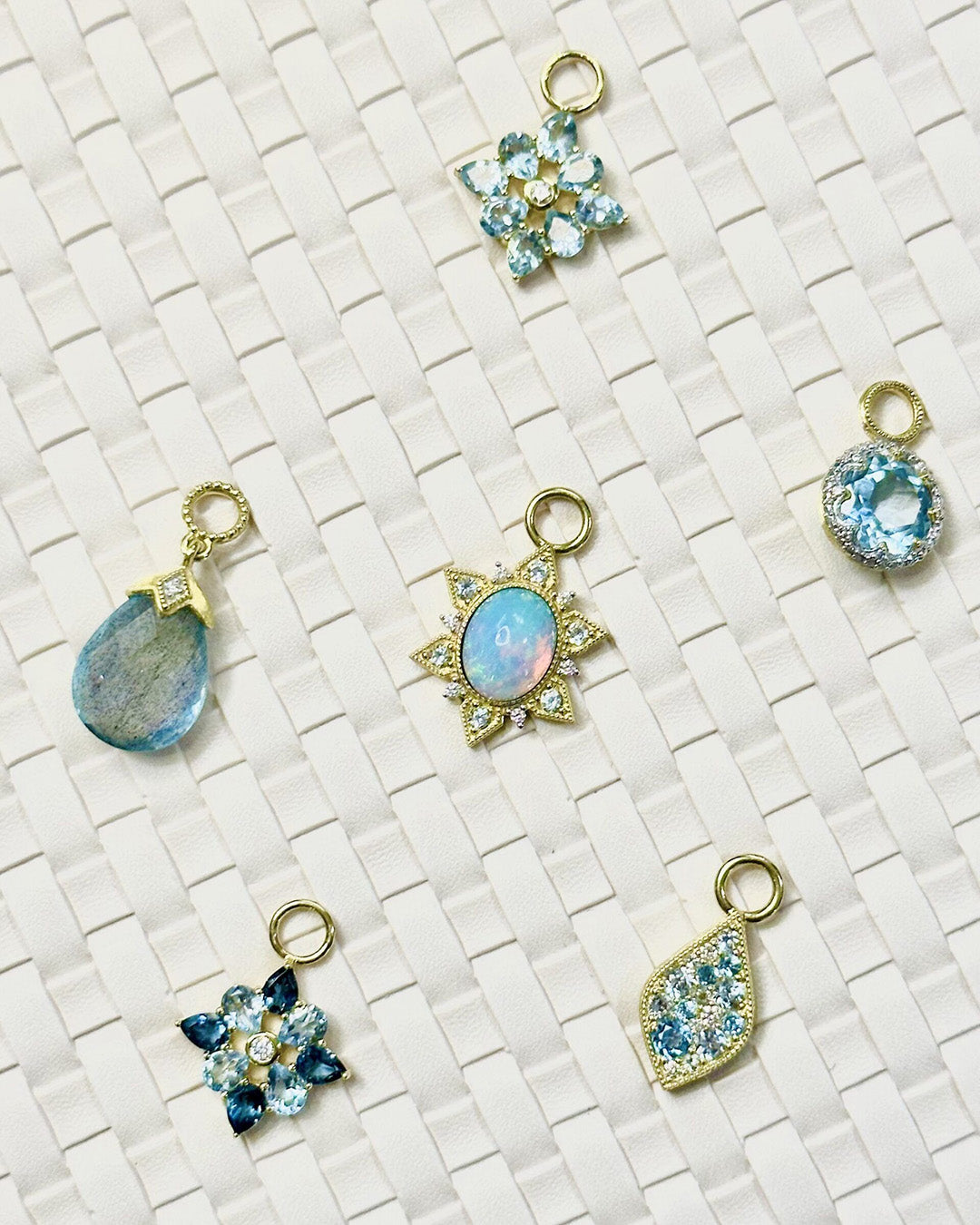 Jude Frances Provence Four Petal Aquamarine Earring Charms