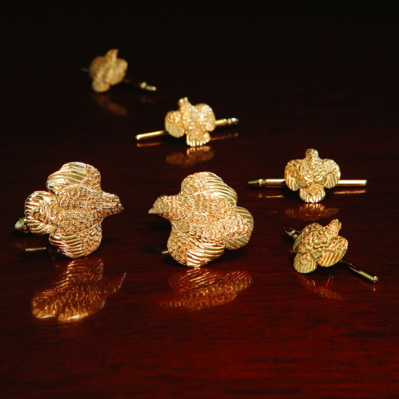 Grainger McKoy 14K Gold Quail Cufflinks