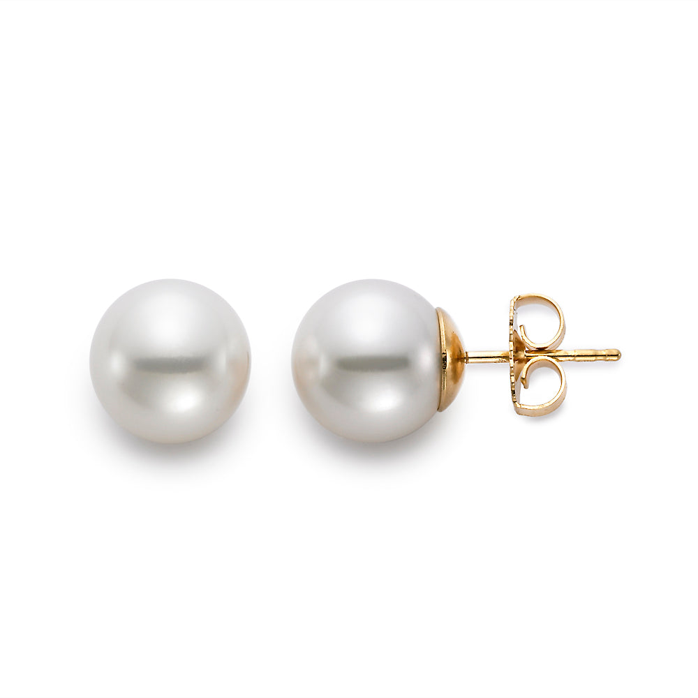 10-10.5mm “A” Freshwater Pearl 14K Yellow Gold Stud Earrings