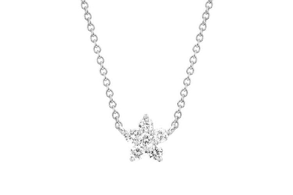 EF Collection Diamond Flower Pendant Choker Necklace