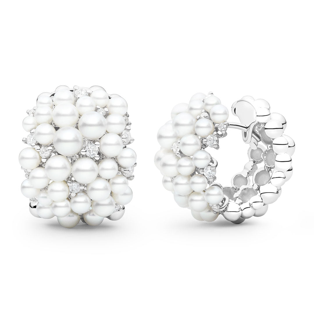 Paul Morelli Large Lagrange Pearl Snap Hoop Earrings