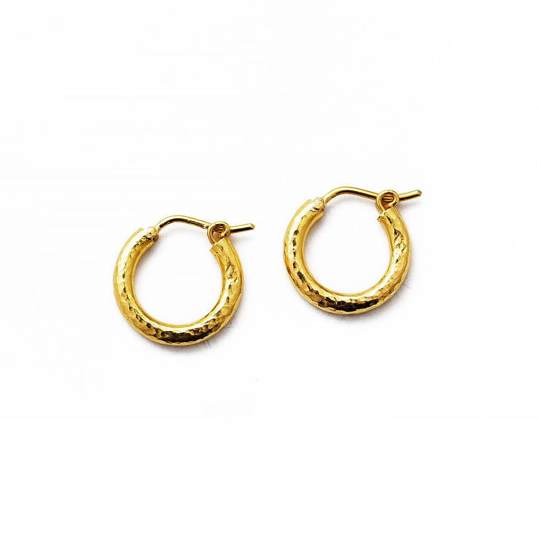 Elizabeth Locke Big Baby Hammered Hoop Earrings