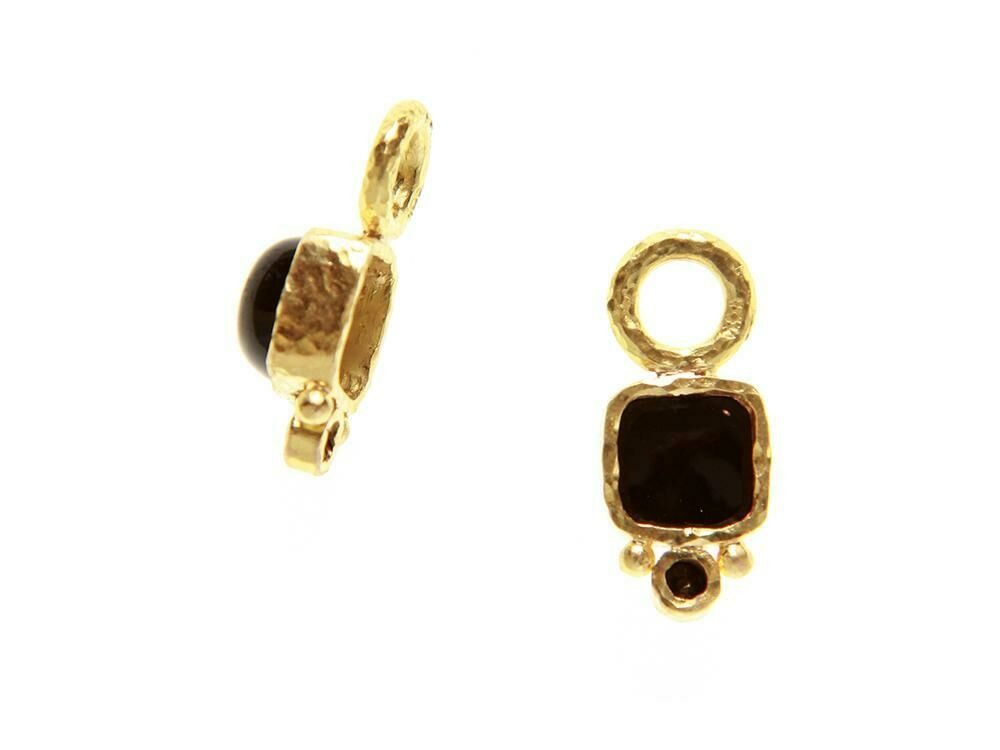 Elizabeth Locke Cushion Cabochon Onyx Earring Charms