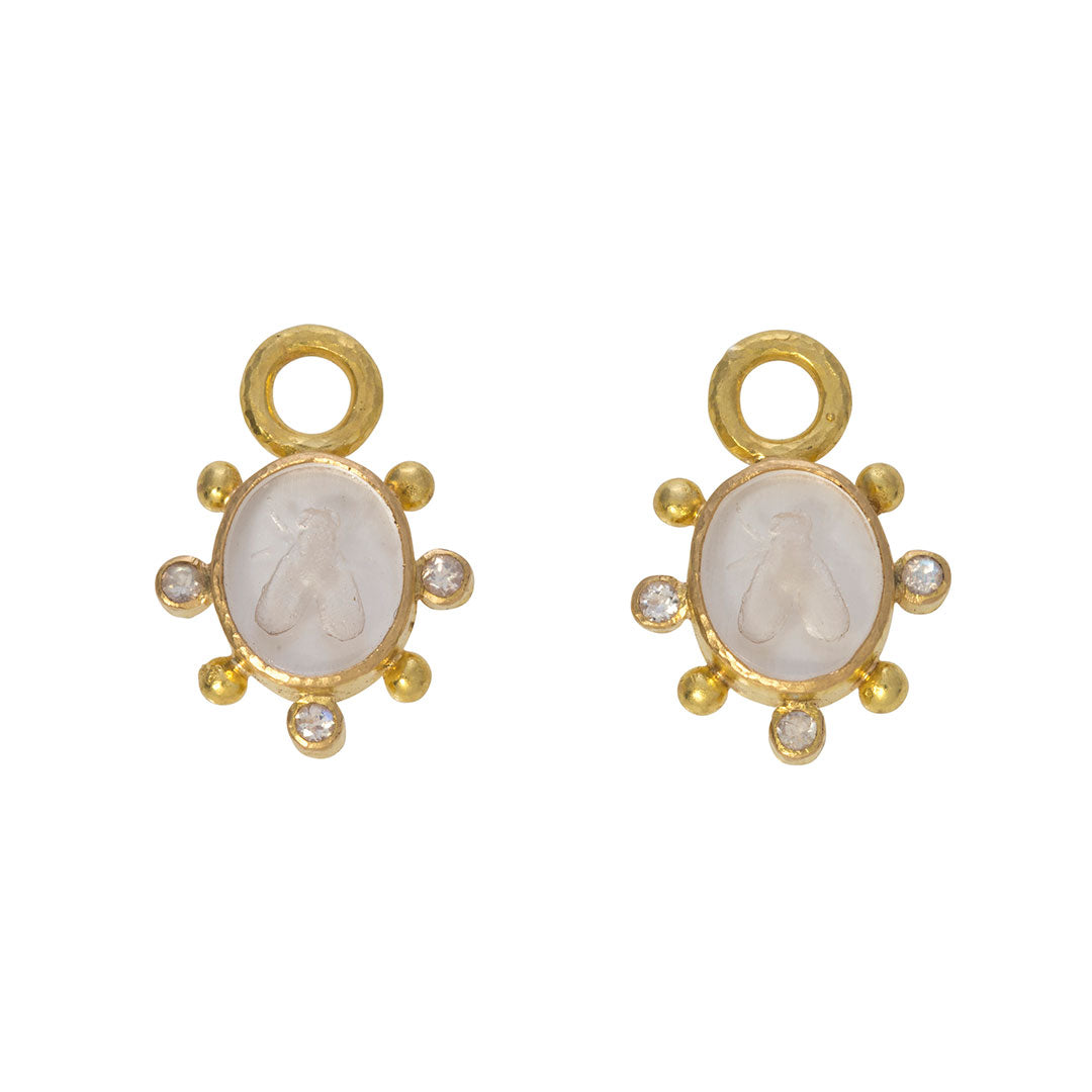 Elizabeth Locke Crystal “Mosca” Moonstone Earring Charms