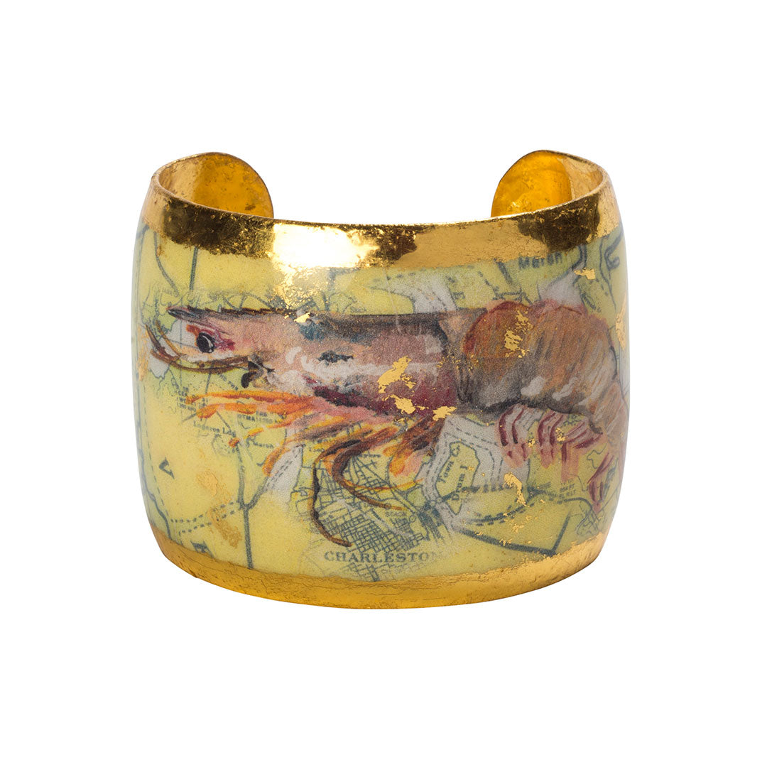 Charleston Shrimp Gold Leaf 1.5" Cuff