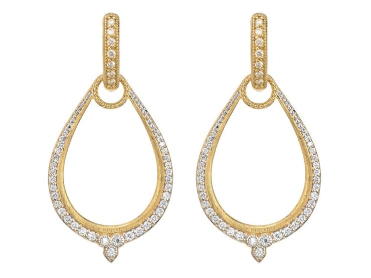 Jude Frances Moroccan Pave Oval Earring Charm Frames