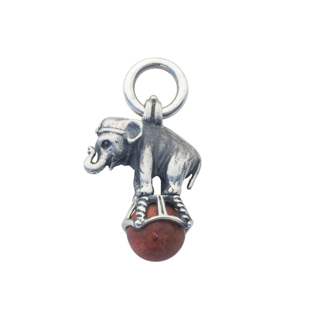 Dudley VanDyke Coral Sterling Silver Elephant Fob