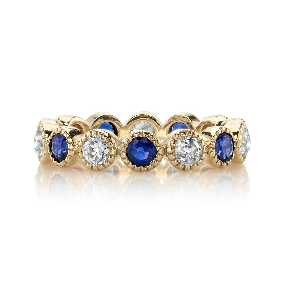 Single Stone Medium Diamond & Sapphire Gabby Band