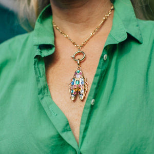 Goldbug Gem Bug Pendant Chain Necklace