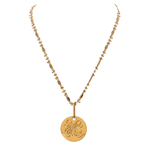 Goldbug Doodle Bug Disc & Daisy Chain Necklace 30"