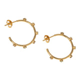 Goldbug Collection’s Lowcountry Gem Bug Hoop Earrings feature sparkling accents of sky blue and lavender purple CZ stones.  Gold-plated sterling silver  Cubic zirconia stones  Measures: 20 mm  Care: These bugs can't swim! To ensure a longer life for your Goldbug pieces, avoid swimming, showering, and applying any aerosols or lotions.