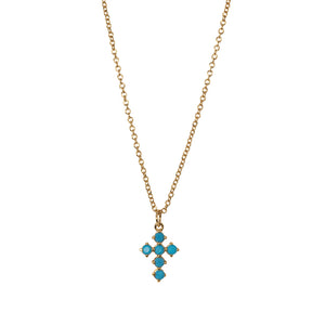 Goldbug Lowcountry Turquoise Cross Pendant Necklace