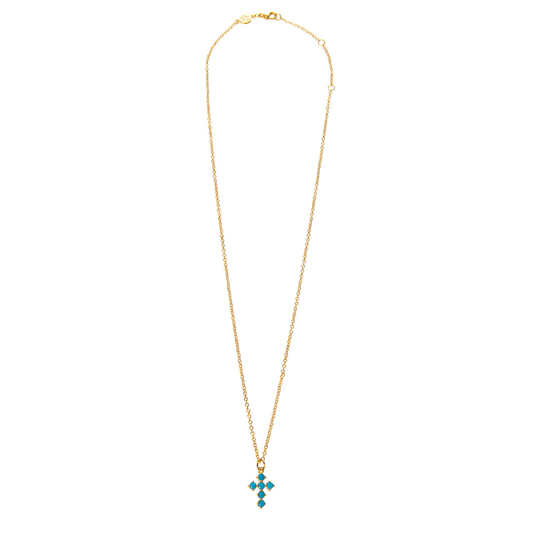 Goldbug Lowcountry Turquoise Cross Pendant Necklace